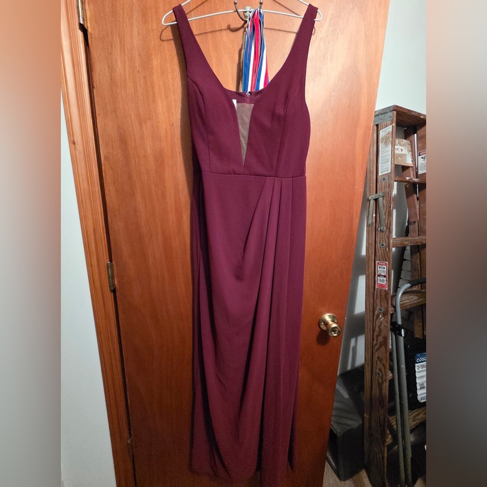 Elegant Burgundy Evening Gown